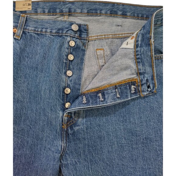 Levis 501 Original Fit Button-Fly Blue Jeans Mens W44 L32 Cotton Denim Classic. - Picture 5 of 7